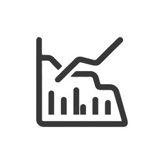 Poster - Dynamic Business Graph Icon: Upward Trend with Bar Chart Analysis