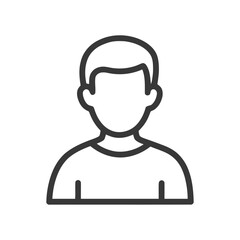 Poster - Faceless Man Icon: Minimalist Outline of a Person's Torso and Head