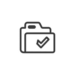Poster - Completed File: Folder Icon with Check Mark, Dark Gray Outline