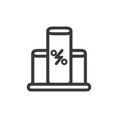 Poster - Minimalist Percentage Graph Icon: Financial Data Representation in Outline Style