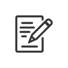 Poster - Edit Document Icon: Pencil Writing on Paper, Minimalist Design