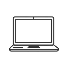 Poster - Minimalist Laptop Icon: Clean Line Art for Digital Design Projects
