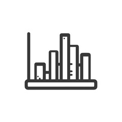 Poster - Minimalist Bar Graph Icon: Data Visualization in Bold Outline Style