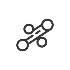 Poster - Molecule Structure Icon: Simple, Bold Line Art on White Background