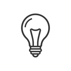 Poster - Minimalist Light Bulb Icon: Bold Outline on White Background, Idea Symbol