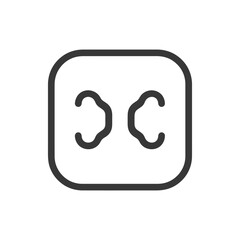Poster - Abstract Rounded Square Frame with Symmetrical Hook-Like Shapes Inside
