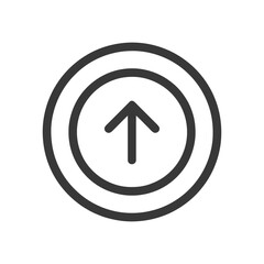 Poster - Upward Arrow in Double Circle: Minimalist Icon Design