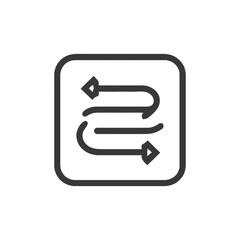 Aufkleber - Reversible Process Icon: Two Curved Arrows in Square Frame, Gray on White
