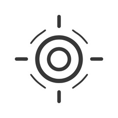 Poster - Minimalist Target Icon: Concentric Circles with Radial Lines on White Background