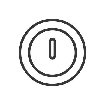 Minimalist Power Button Icon: Clean Line Art on White Background