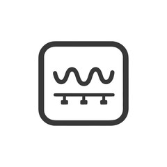 Poster - Minimalist Line Art Icon: Waveform Data Display in Rounded Square Frame