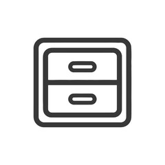 Poster - Minimalist Filing Cabinet Icon with Two Drawers and Rounded Edges