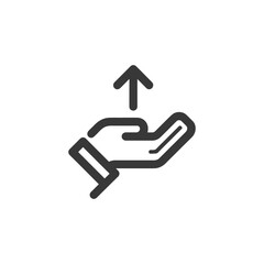Poster - Hand Offering Arrow Upward: Minimalist Icon for Growth and Support