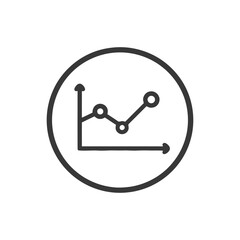 Poster - Growth Chart Icon: Upward Trend in Circular Frame, Business Data