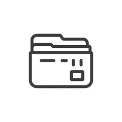 Poster - Sleek Outline Icon: File Folder with Documents, Modern Design