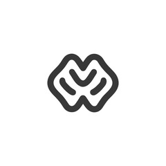 Poster - Abstract Geometric Logo: Unique, Modern, Minimalist, Dark Gray Shape on White.