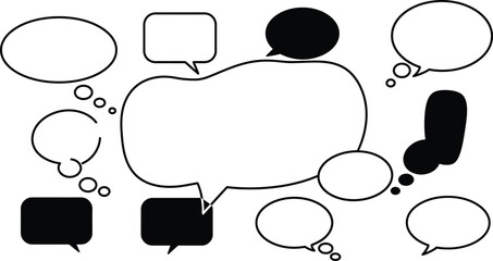 Poster - Abstract Communication Bubbles Set - AI Generative
