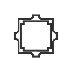 Poster - Geometric Frame: Intricate Double-Layered Square Design with Rounded Extensions