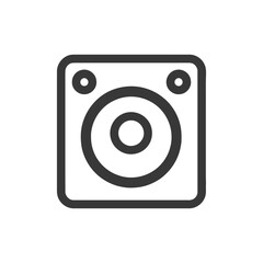 Poster - Minimalist Speaker Icon: Bold Outline, Rounded Square Design