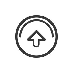 Poster - Ascending Arrow Icon: Bold Outline in Circular Frame, Minimalist Design
