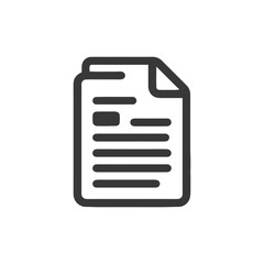 Poster - Stylized Document Icon with Folded Corner and Text Blocks, Dark Gray on White