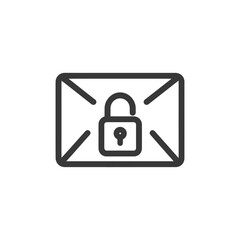 Poster - Secure Email: Padlock Symbol on Envelope, Data Protection Icon