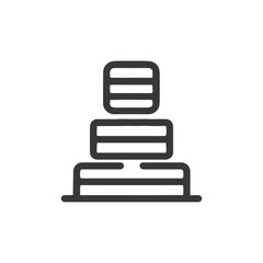 Aufkleber - Minimalist Icon of Layered Structure, Geometric Design on White Background
