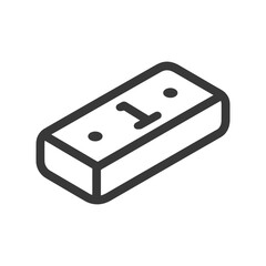 Aufkleber - Isometric Number One Tile: Minimalist Design with Rounded Edges and Dots