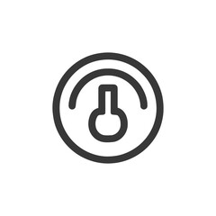 Poster - Minimalist Black Speedometer Icon on White Background, Clean Design