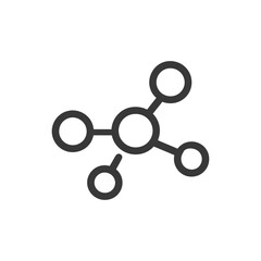 Poster - Molecular Structure Icon: Gray Circles Connected by Lines on White Background