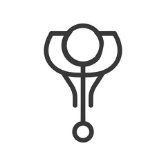 Poster - Minimalist Symbol: Abstract Geometric Design with Circles and Lines on White Background