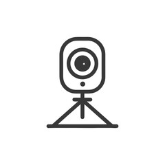 Poster - Minimalist Webcam Icon: Clean Line Art on White Background
