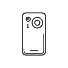 Poster - Minimalist Smartphone Icon: Clean Line Art with Dual Camera Design