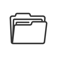 Poster - Minimalist Folder Icon: Clean Line Art for Data Storage and Organization
