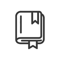 Poster - Minimalist Book Icon with Bookmark, Rounded Corners, Clean Design
