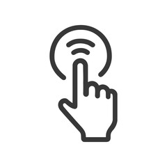 Poster - Finger Tapping Touchscreen: Minimalist Icon for Digital Interaction and Connectivity