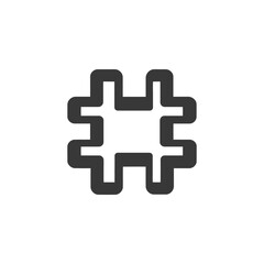 Poster - Bold Hashtag Icon: Modern, Minimalist Design on White Background