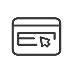 Poster - Browser Window with Cursor Icon, Simple Line Art, Vector Illustration