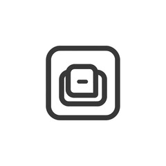 Aufkleber - Minimalist Subtract Icon: Bold Outline, Rounded Square, Clean Design
