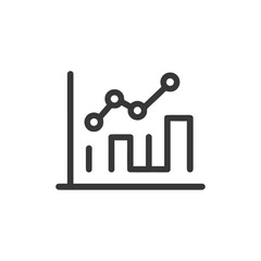 Poster - Rising Bar Graph with Connected Data Points, Business Growth Icon