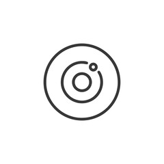 Poster - Minimalist Solar System Icon: Orbiting Planet in Line Art Style