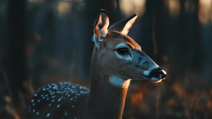Poster - A close-up shot of a deer in its natural habitat, ideal for use in outdoor or wildlife-themed projects