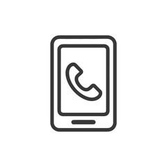 Poster - Phone Call Icon on Mobile Device, Minimalist Design, Communication Symbol