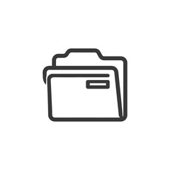 Poster - Minimalist Folder Icon: Clean Line Art for Digital Organization and Data Management