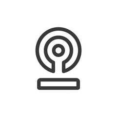 Poster - Minimalist Wireless Signal Icon: Concentric Circles and Base