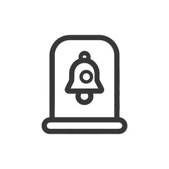 Poster - Minimalist Bell Icon: Notification Symbol in Dark Gray Outline