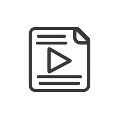 Poster - Minimalist Video File Icon with Play Button and Folded Corner Detail