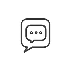 Poster - Minimalist Chat Bubble Icon with Three Dots in Outline Style