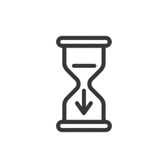 Poster - Hourglass Icon with Downward Arrow: Time Passing, Decline, or Countdown
