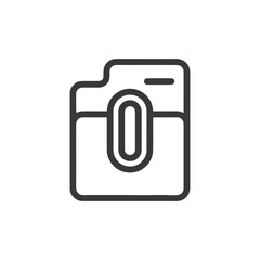 Poster - Minimalist Camera Icon: Modern Outline Design on White Background